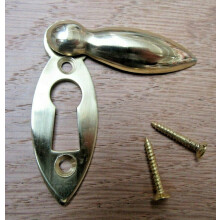 Slim Tear Drop Escutcheon Polished Brass