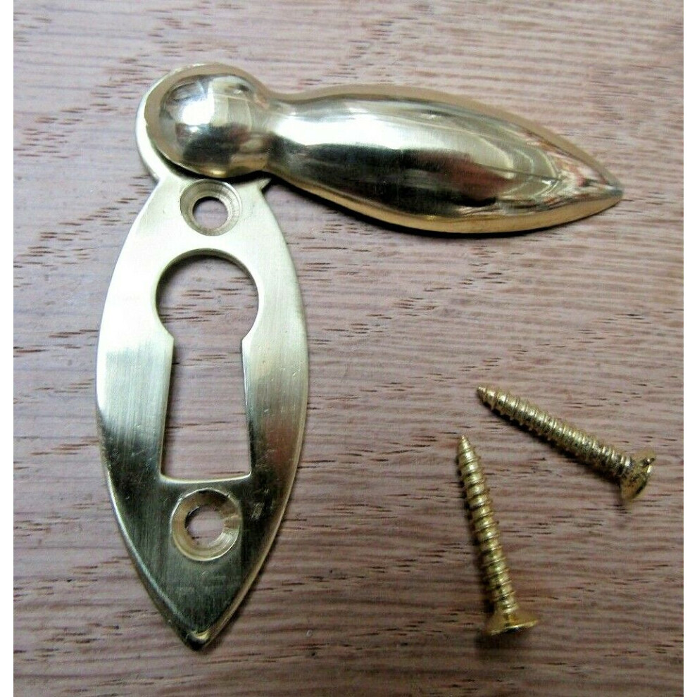 Slim Tear Drop Escutcheon Polished Brass By Ironmongery World 5057067967871