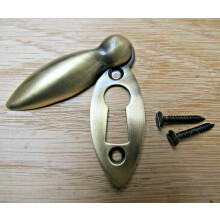Slim Tear Drop Escutcheon Antique Brass