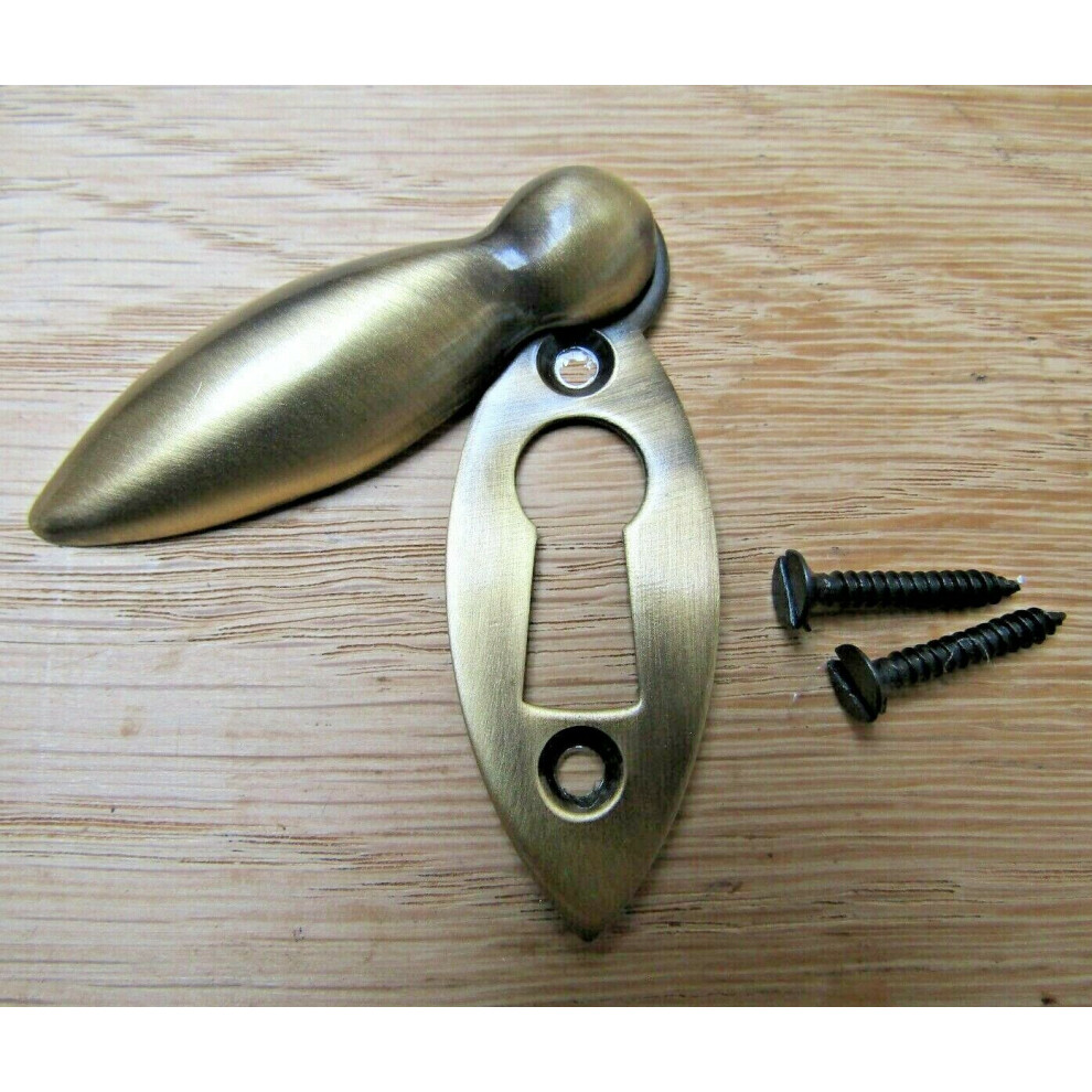 Slim Tear Drop Escutcheon Antique Brass By Ironmongery World 5057067967888