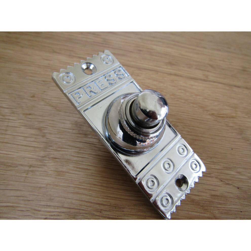 Decorative Bell Push Polished Chrome By Ironmongery World 5057067900410