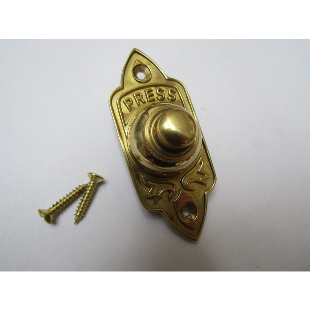 Edwardian Bell Push Polished Brass By Ironmongery World 5057067992736