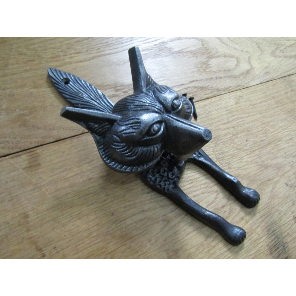 Fox Woodland Animal Door Knocker Cast Iron Vintage Antique Iron 10" By Ironmongery World 5056758801456