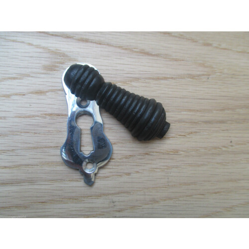 Beehive Wooden Escutcheon Black & Chrome