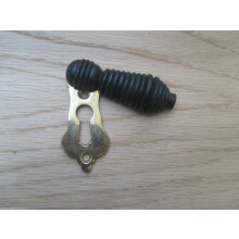 Beehive Wooden Escutcheon Black & Brass