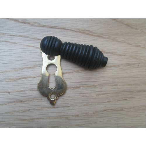 Beehive Wooden Escutcheon Black & Brass
