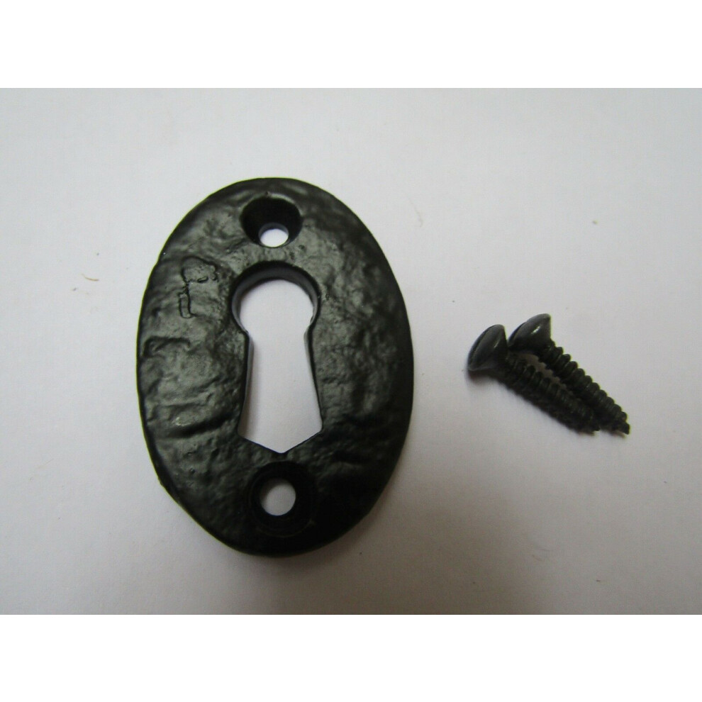 Oval Open Escutcheon Black Antique By Ironmongery World 5057067171728