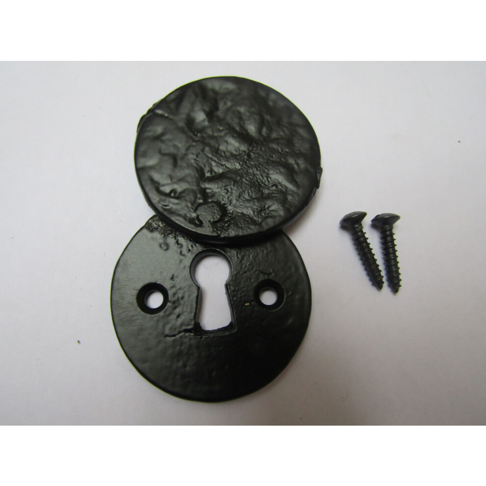 Round Covered Escutcheon Black Antique By Ironmongery World 5057067171742