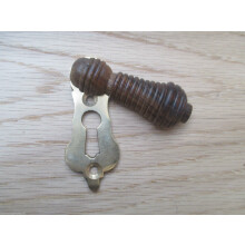 Beehive Wooden Escutcheon Teak & Brass Cover