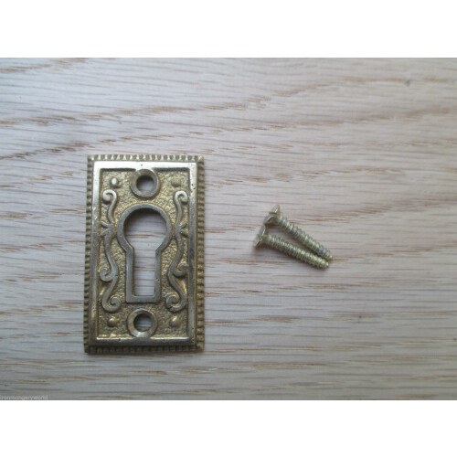 Georgian Ornate Escutcheon Polished Brass