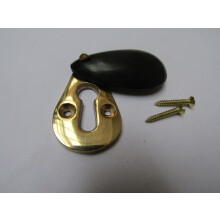 Pear Drop Escutcheon Black & Brass