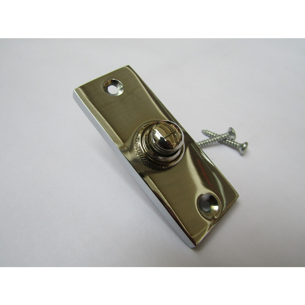 Plain Victorian Slim Bell Push Polished Chrome By Ironmongery World 5057067992682