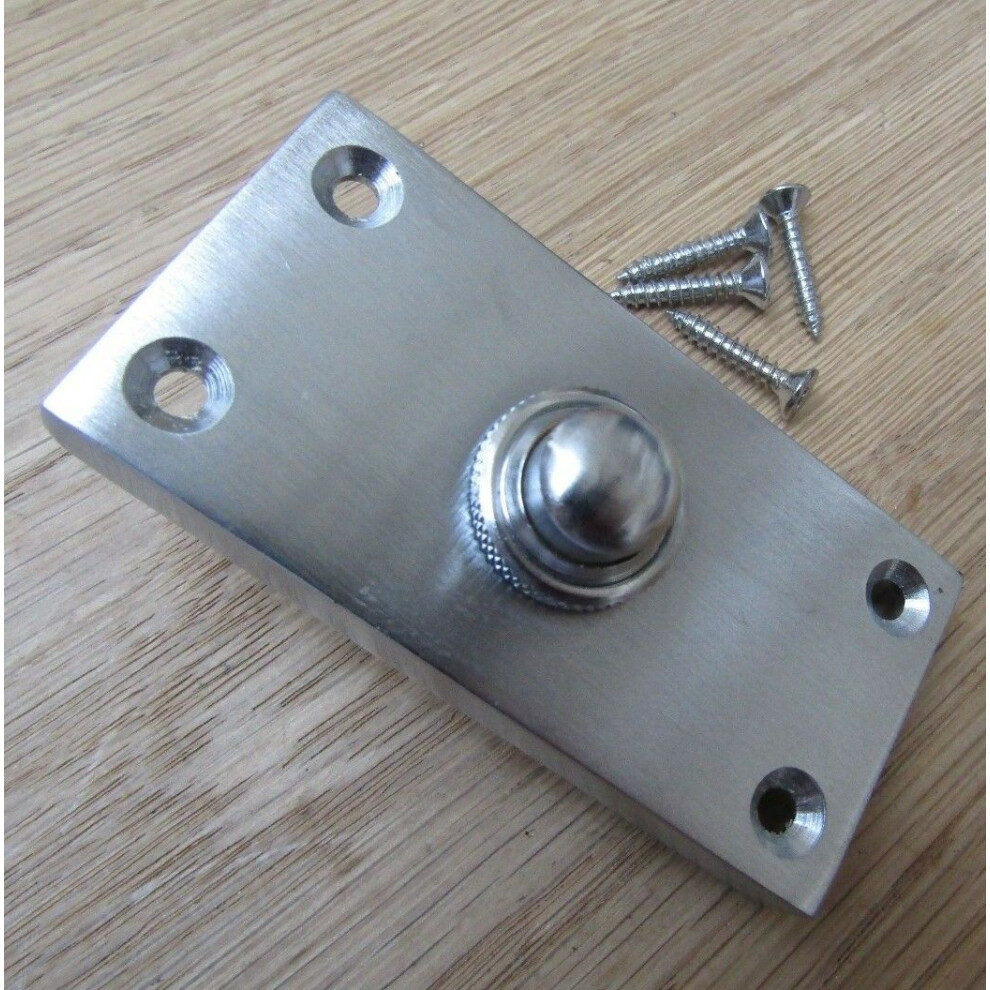 Plain Victorian Large Bell Push Satin Chrome By Ironmongery World 5057067992675