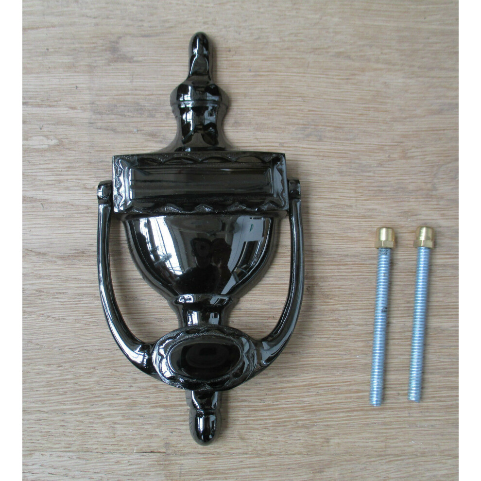 Urn Door Knocker Polished Black Nickel By Ironmongery World 5057067920548
