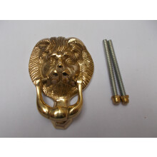 Small Lion Head Door Knocker Polished Brass