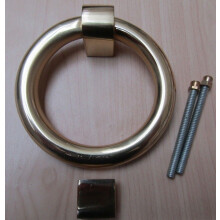 Modern Ring Door Knocker Polished Brass Entrance