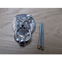 Small Lion Head Door Knocker Polished Chrome by Ironmongery World
