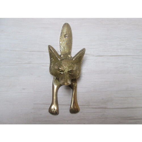 Fox Head Door Knocker Polished Brass