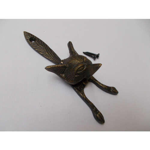 Fox Head Door Knocker Antique Brass