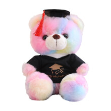 Charm Graduation Theme Plush Doctor Bear Soft-light pink blue
