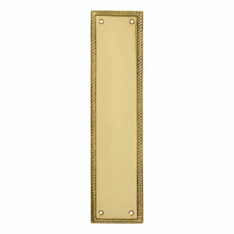 Plain Georgian Polished Brass Finger Plate By Ironmongery World 5057067277772