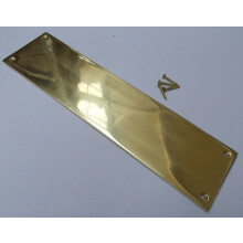 Plain Victorian Polished Brass Finger Plate by Ironmongery World