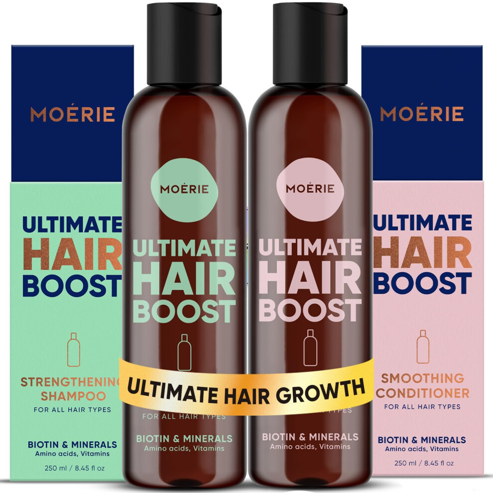Moerie Hair Growth Shampoo And Conditioner For Women And Men, Hair Loss Solution With Biotin And Rosemary, Thickening Shampoo And Conditioner For