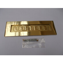 12" Letters Embossed Letter Plate Polished Brass