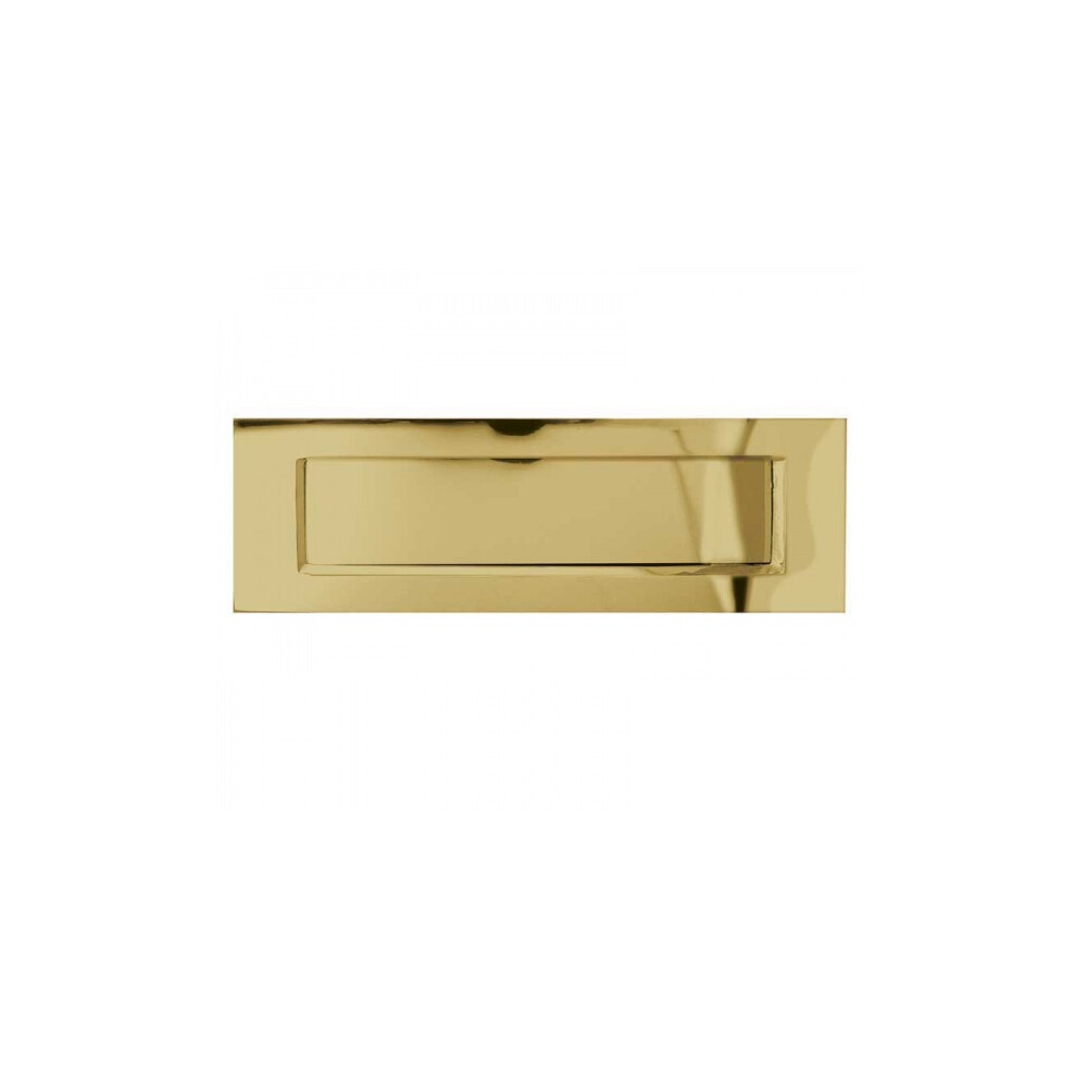 12" Plain Letter Plate Polished Brass By Ironmongery World 5057067515058