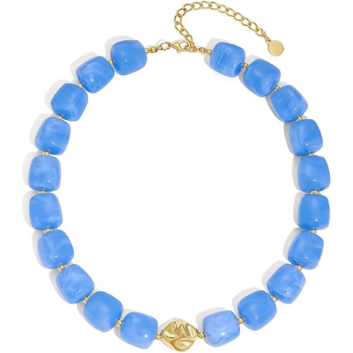 Magnifique collier de perles de verre multicolores réglable-2