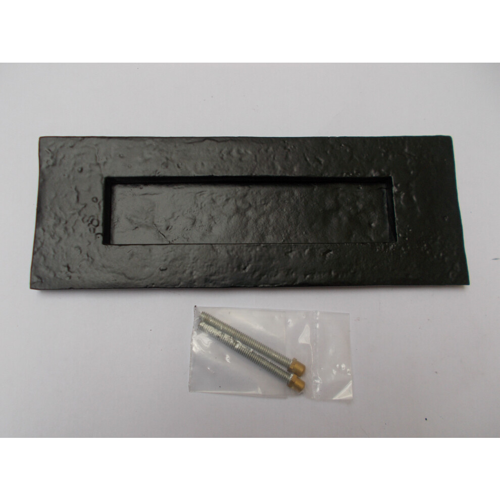 Large Plain Letter Plate Black Antique By Ironmongery World 5057067922986