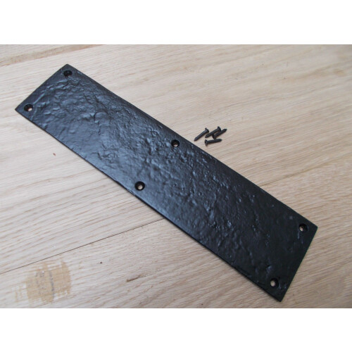 Black Antique Plain design finger Plate by Ironmongery World