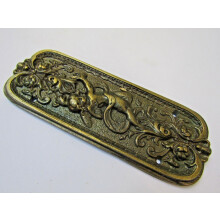 Antique Brass Cherub Finger Plate