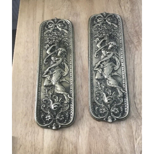 Mermaid Finger Plate Antique Brass