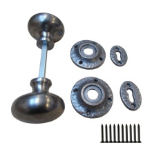Rim door knob set Mushroom Antique Iron