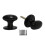 Rim door knob set Oval Black Antique 1