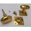 Rim door knob set Oval Square base Polished Brass 1