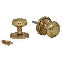 Rim Door Knob Set Georgian Polished Brass