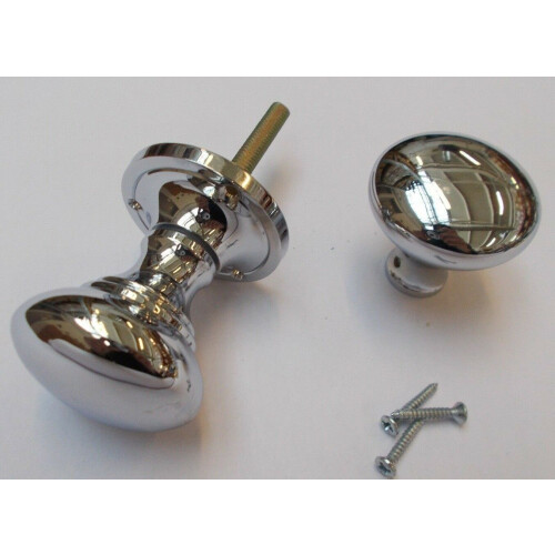 Rim Knob set Victorian Polished Chrome