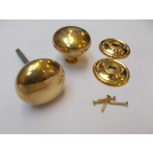 Rim Cottage Knob Set Natural Brass 55mm