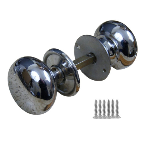 Rim Knob set Cottage Polished Chrome