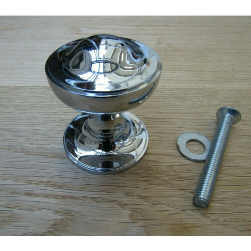 Victorian Centre Door Knob Polished Chrome