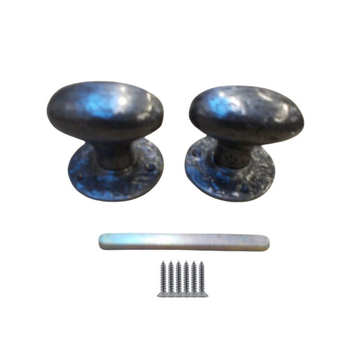 Mortice Door knob Antique Iron Oval