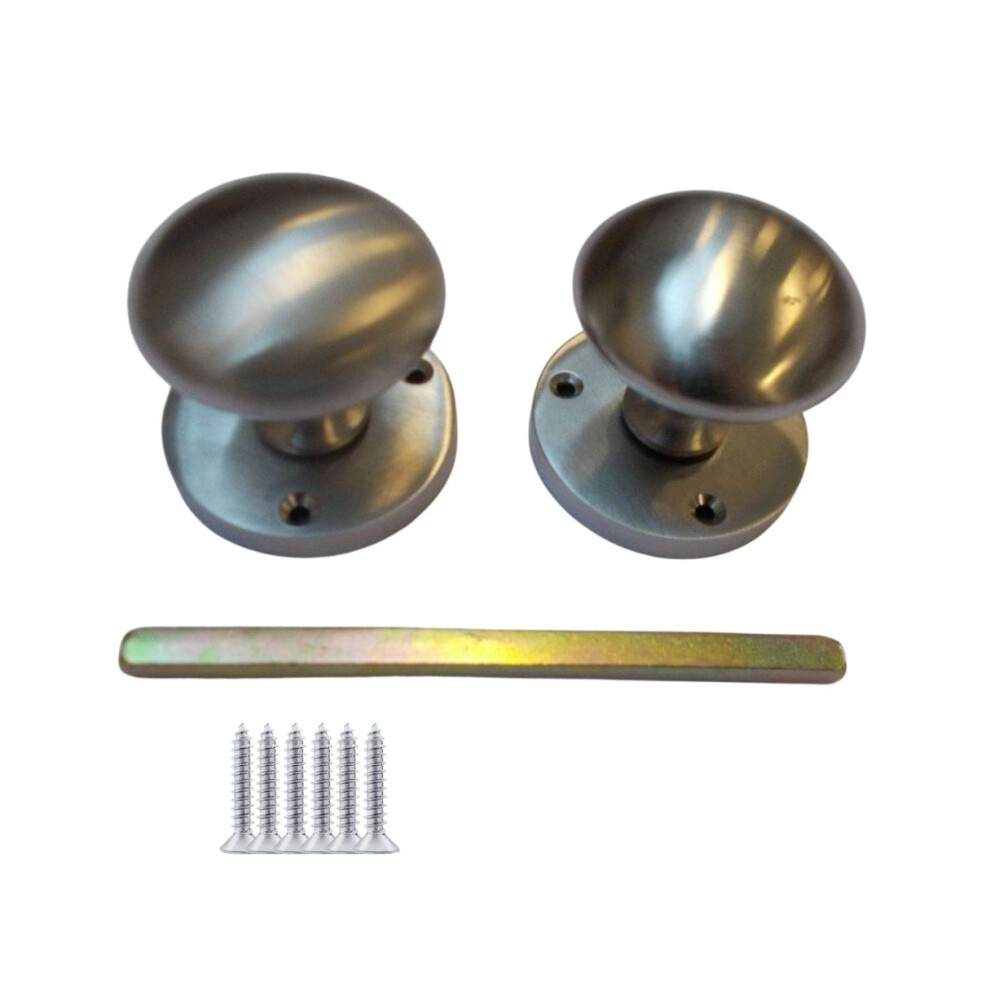 Mortice Door Knob Satin Chrome Round Mushroom By Ironmongery World 5057067979362