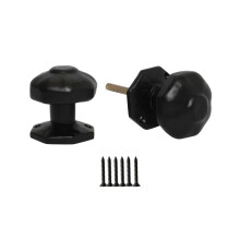 Mortice Door knob Black Antique Octagonal