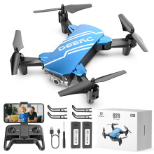 DEERC D20 Mini Drone with 720P HD Camera for Kids Beginners, Foldable RC Quadcopter with Voice Control, Gestures Selfie, Altitude Hold, Gravity C