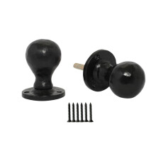 Mortice Door knob Black Antique Ball
