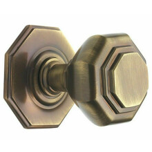 CARLTON Flat Octagonal Centre Door Knob Pull Handle On Rose Center Knob