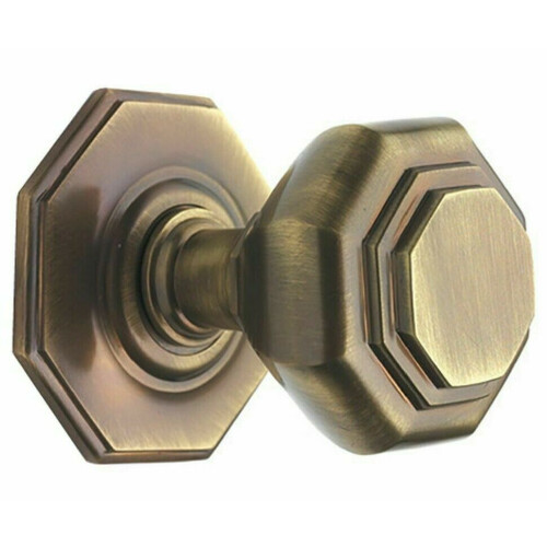 CARLTON Flat Octagonal Centre Door Knob Pull Handle On Rose Center Knob