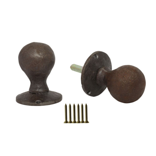 Mortice Door knob Antique Iron Ball